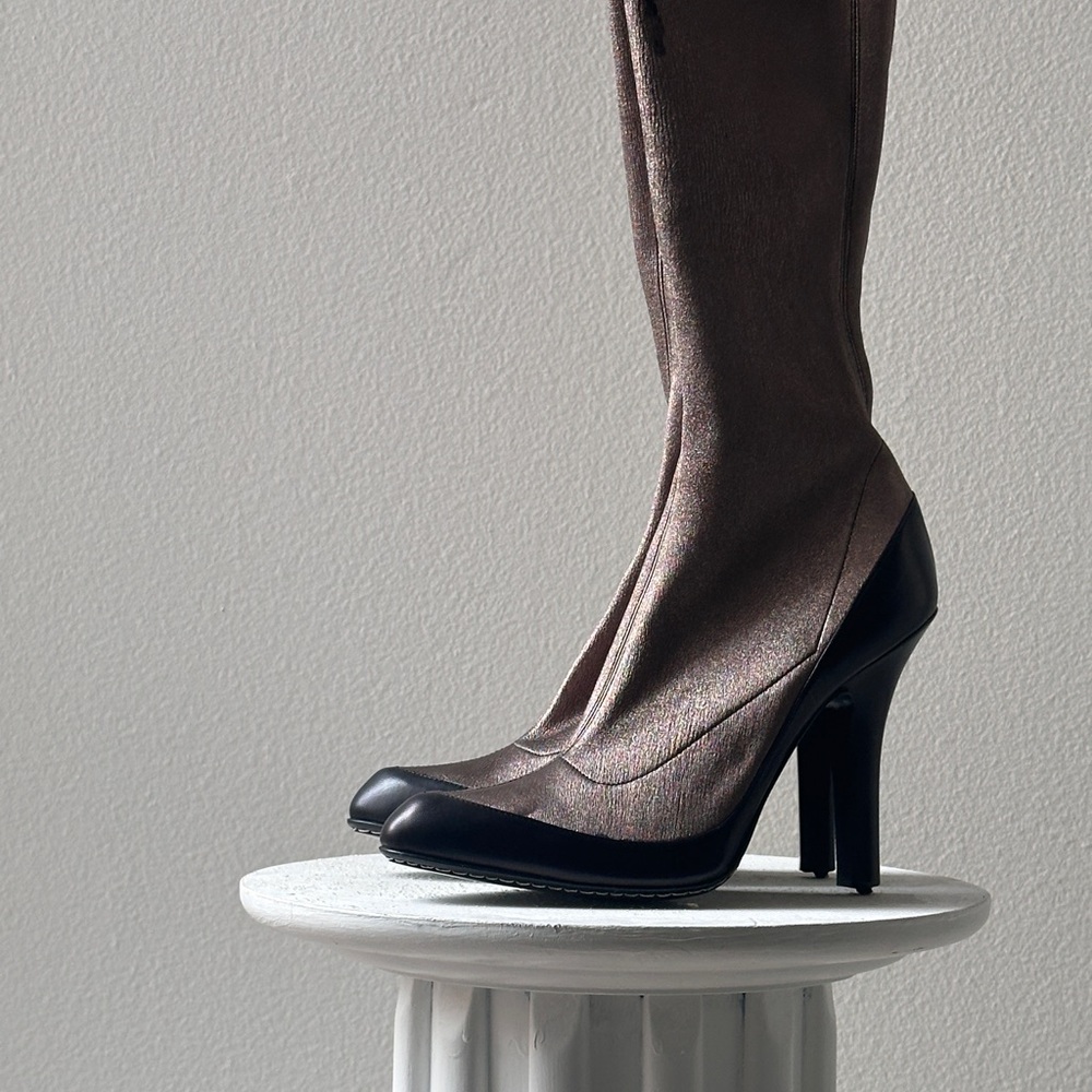 Alexander McQueen Two-Tone Knee-High Boots